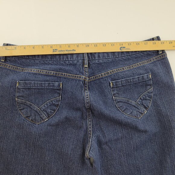 Route 66 Jeans Women's 18 Blue Denim Wide Leg Pants Vintage Stretch - Picture 6 of 13